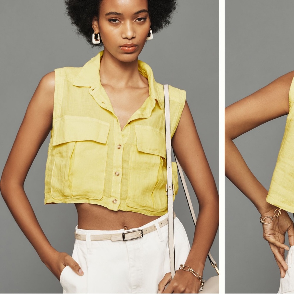 Pilcro sleeveless cropped shirt